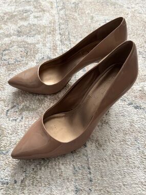 BCBG Women's Nude Patent Pointed-Toe Pumps